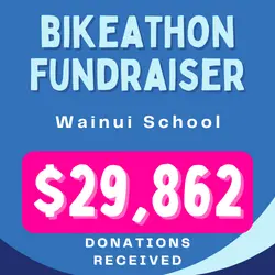 illustration showing funds raised by Wainui School for their bike athon fundraiser